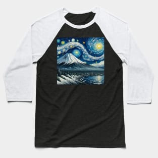 Mount Fuji Japan Starry Night - Beautiful Iconic Places Baseball T-Shirt